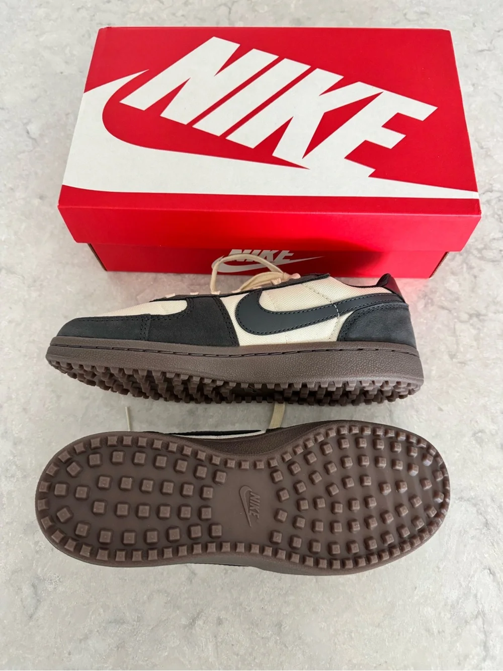 Nike Kids Field General Black and Cream Low-Top Sneakers